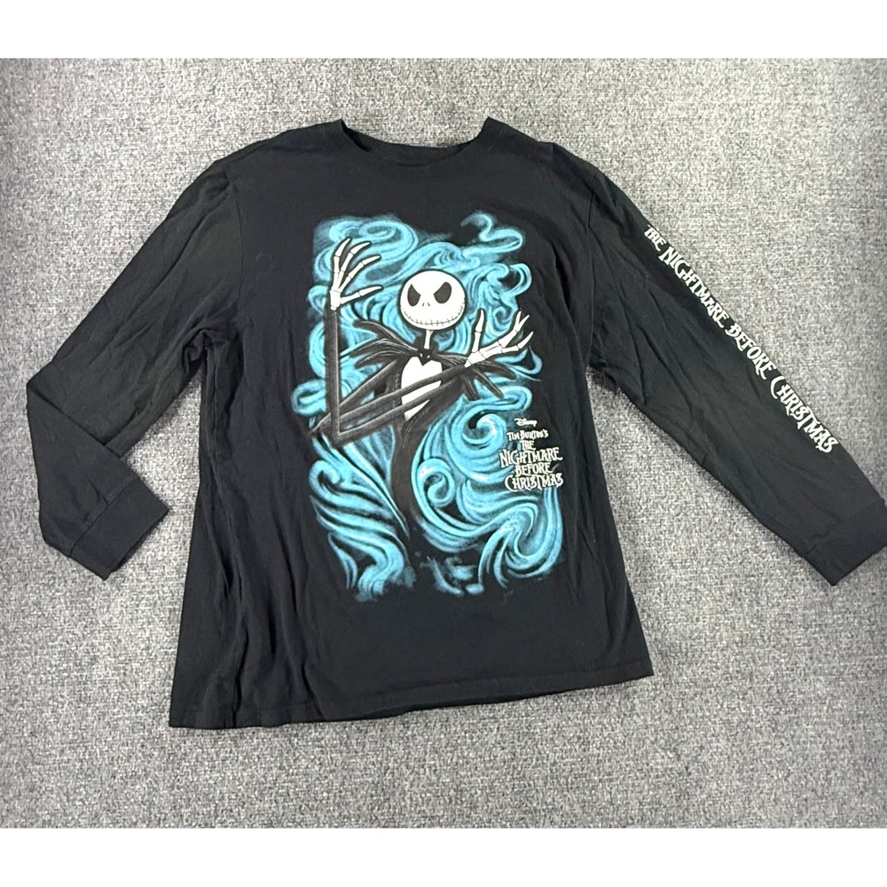 Disney Nightmare Before Christmas Jack Skellington Long Sleeve Shirt Black XL